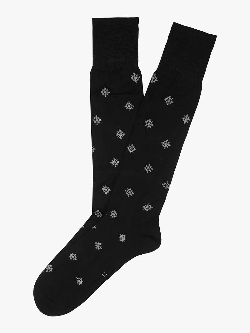 Calze lunghe da uomo in filo di scozia - nero