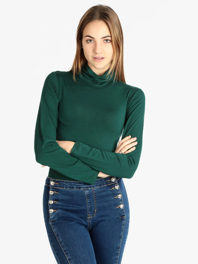 Body dolcevita manica lunga - verde