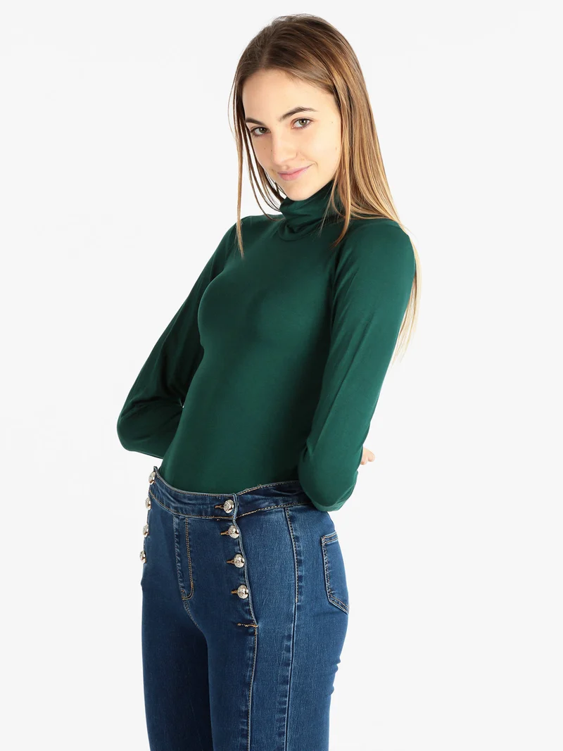 Body dolcevita manica lunga - verde