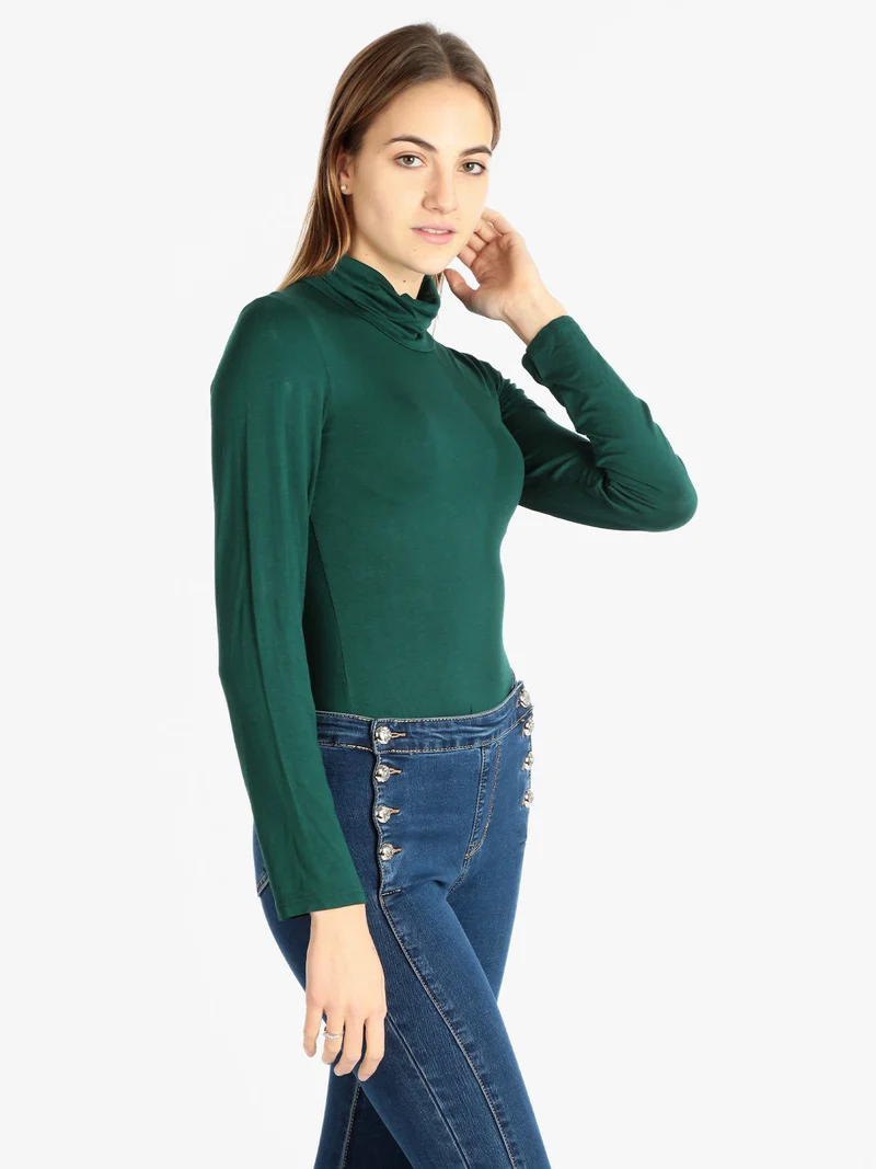Body dolcevita manica lunga - verde