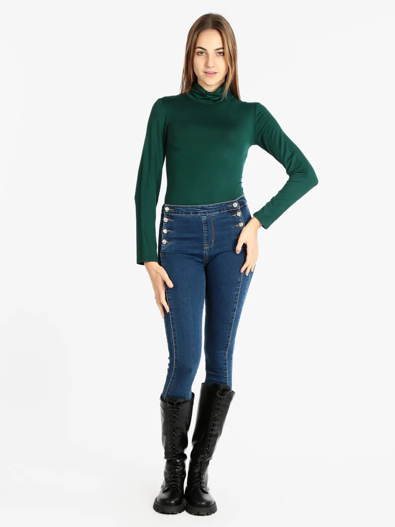 Body dolcevita manica lunga - verde