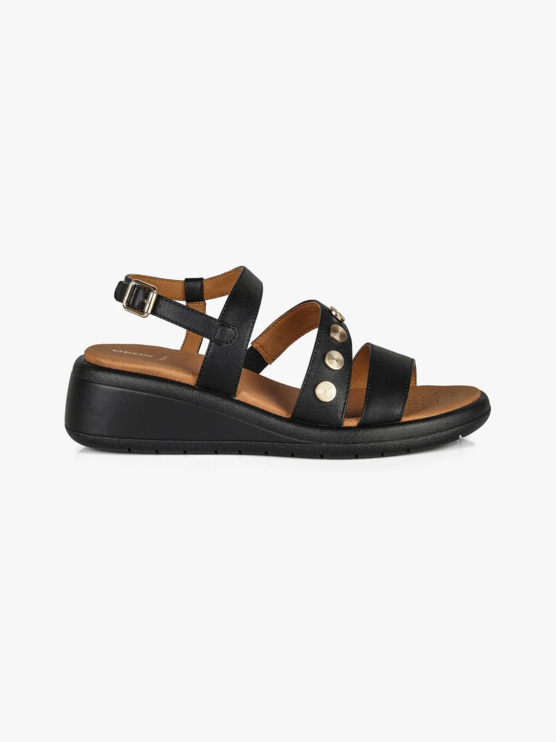 D MELICONIA F Sandali donna con zeppa - nero