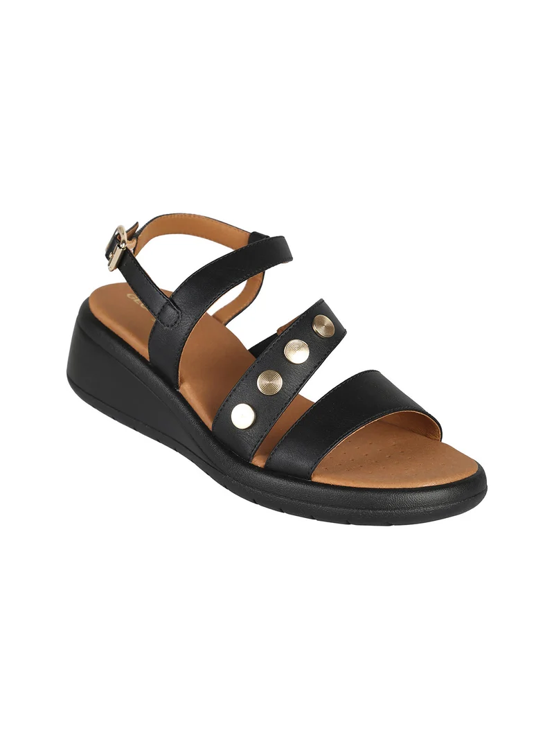 D MELICONIA F Sandali donna con zeppa - nero
