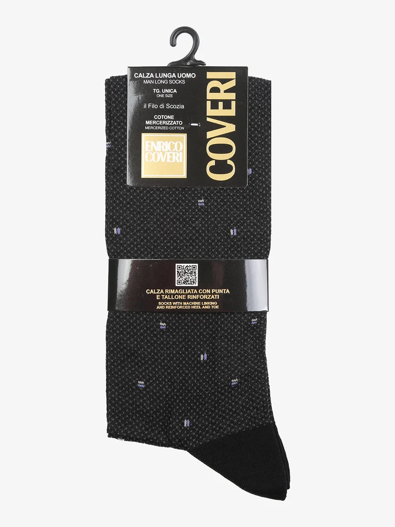 Calze lunghe da uomo in filo di scozia con stampe - verde chiaro