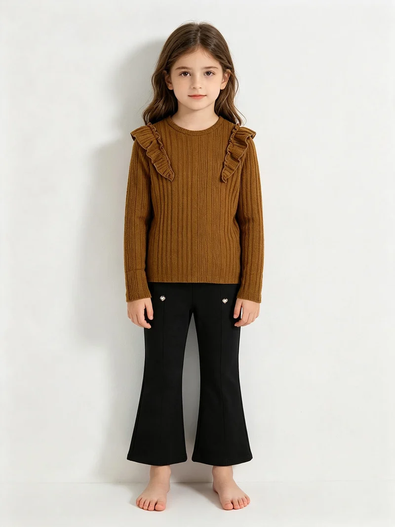 Completo 2 pezzi da bambina - marrone