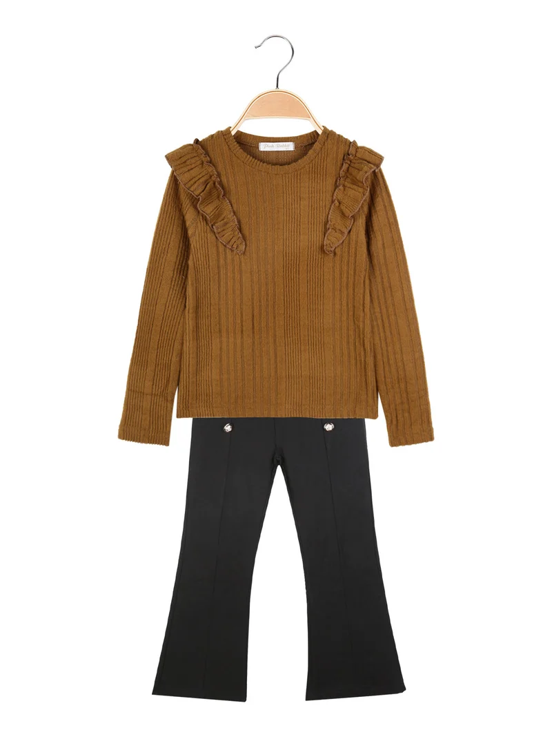 Completo 2 pezzi da bambina - marrone