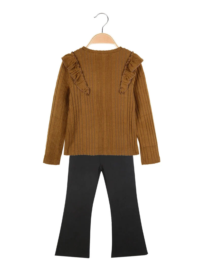 Completo 2 pezzi da bambina - marrone