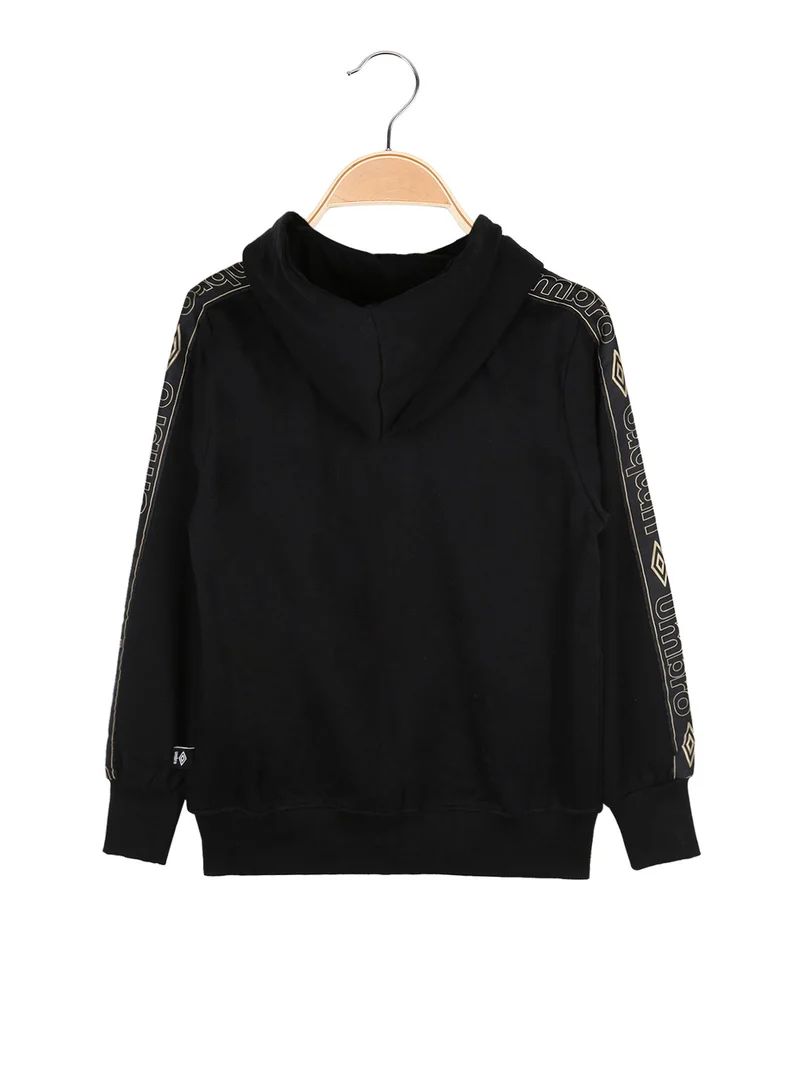 Felpa da ragazza con zip e cappuccio - nero