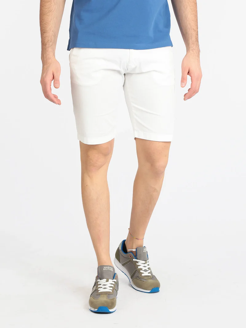 Bermuda da uomo in cotone - bianco