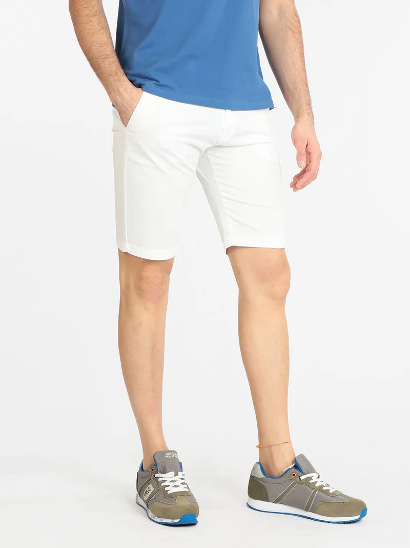Bermuda da uomo in cotone - bianco