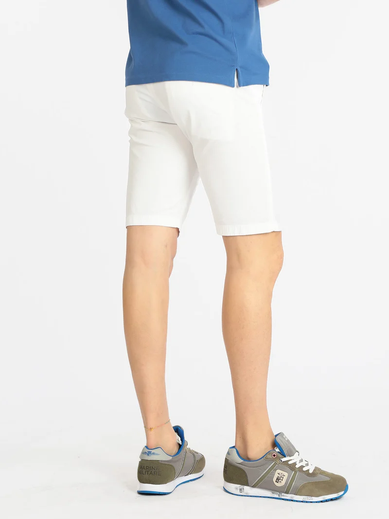 Bermuda da uomo in cotone - bianco