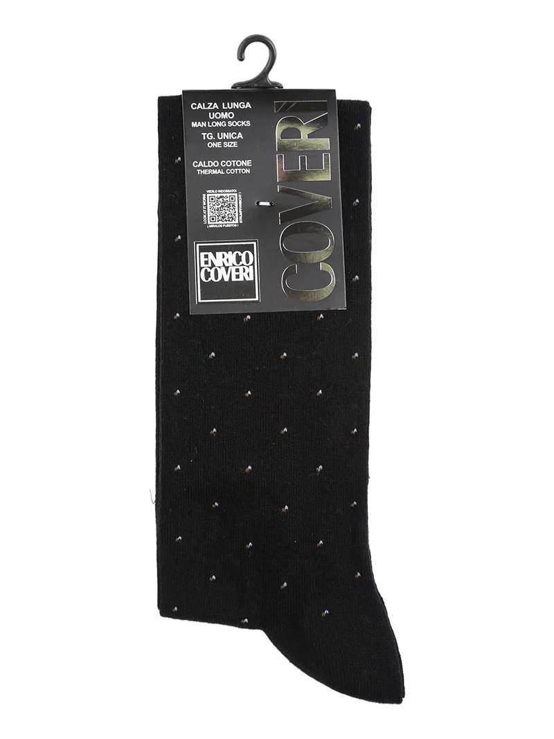 Calze lunghe da uomo in caldo cotone - nero