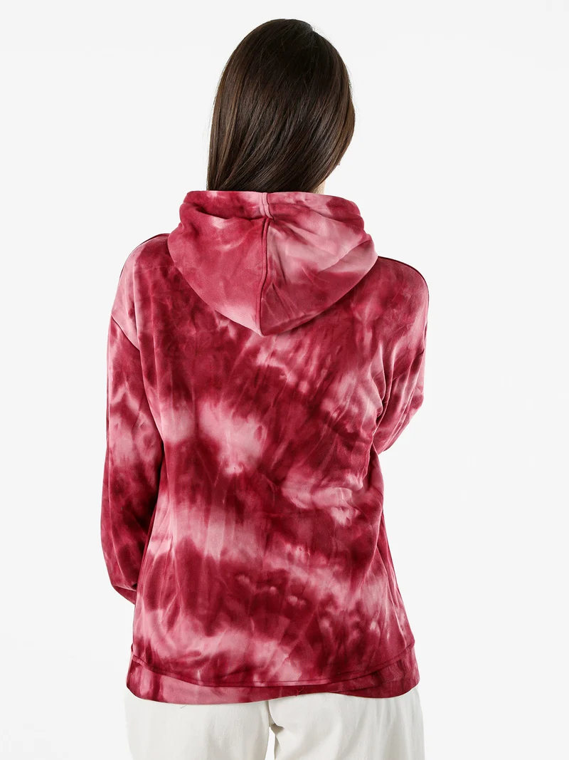 Felpa colorata da donna oversize con cappuccio - bordeaux