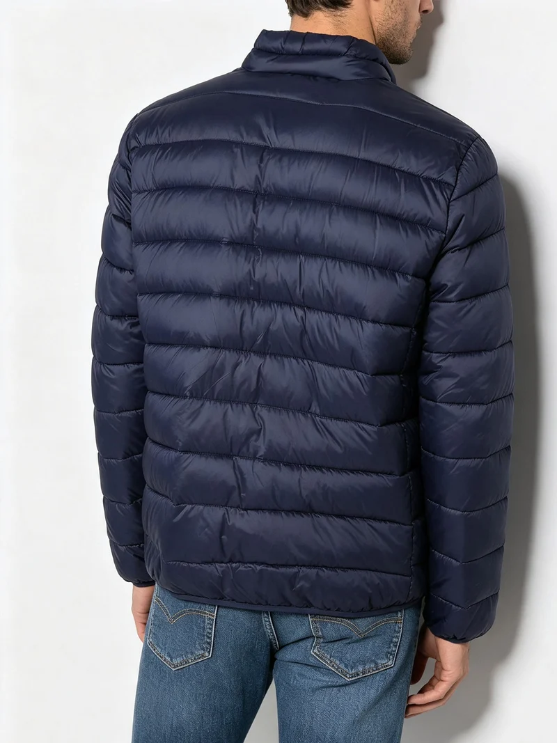 Giubbotto imbottito da uomo con zip - blu scuro
