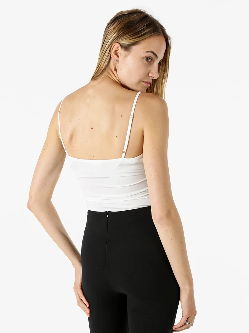 Lovery Top body sgambato con coppe imbottite - bianco
