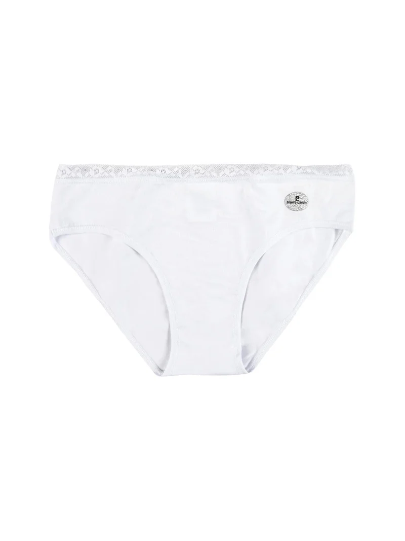 Slip in cotone con pizzo - bianco