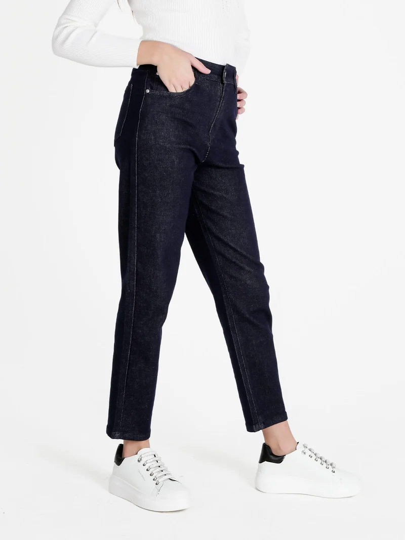 Jeans donna mom fit - blu scuro
