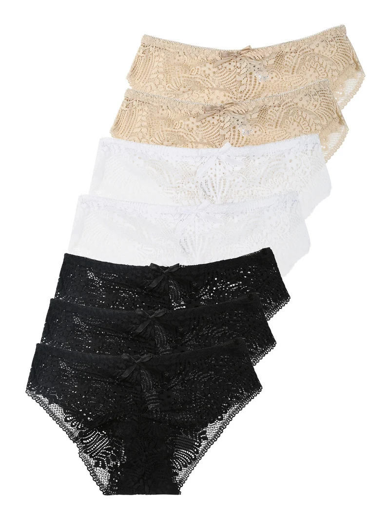 Confezione da 7 slip donna in pizzo - assortito