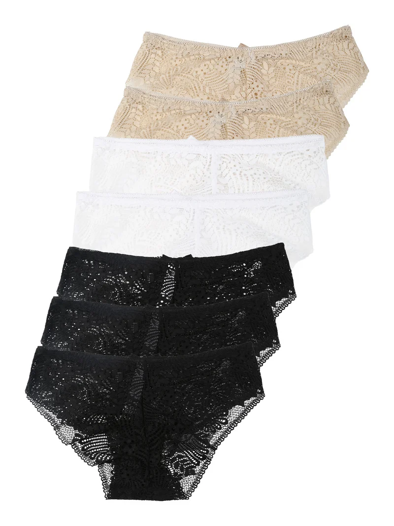 Confezione da 7 slip donna in pizzo - assortito