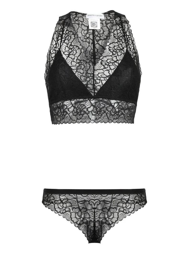 Coordinato intimo in pizzo - nero