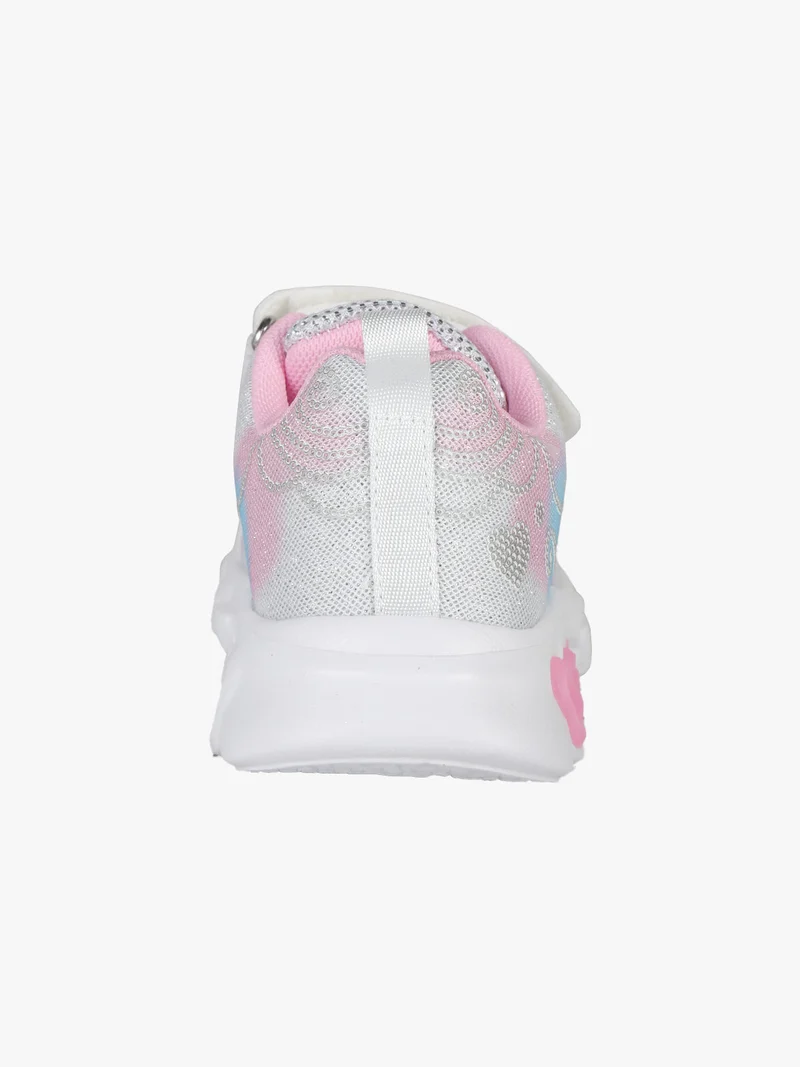 Sneakers da bambina glitter con luci - bianco