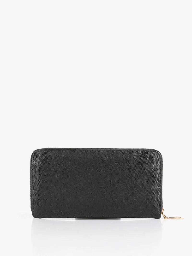 Portafoglio nero con cerniera - nero