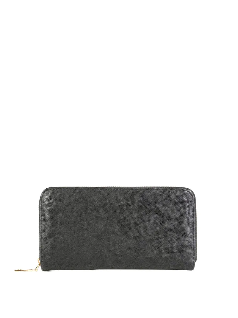 Portafoglio nero con cerniera - nero