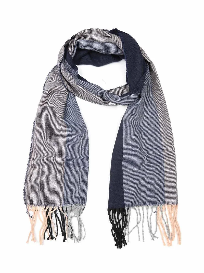 Sciarpa uomo con frange - blu