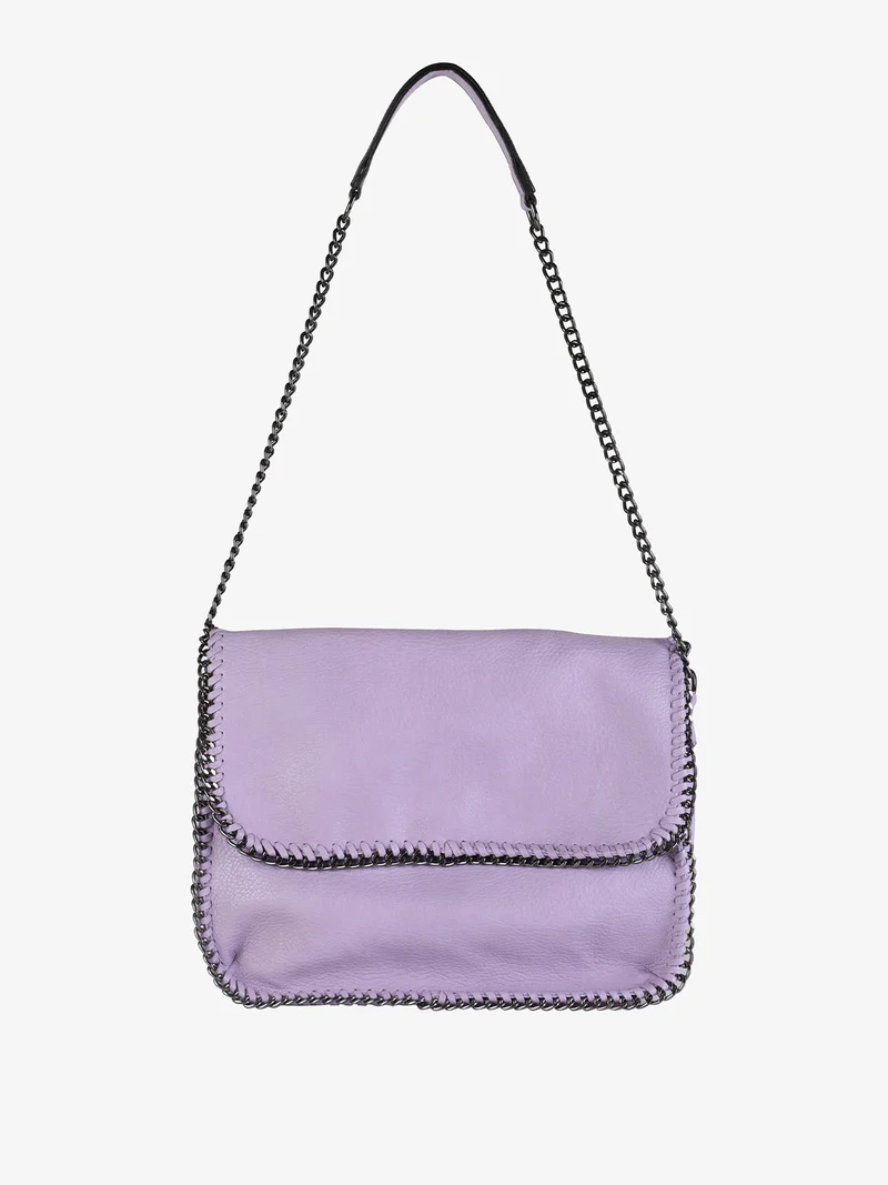 Borsa donna con manico a catena - lilla