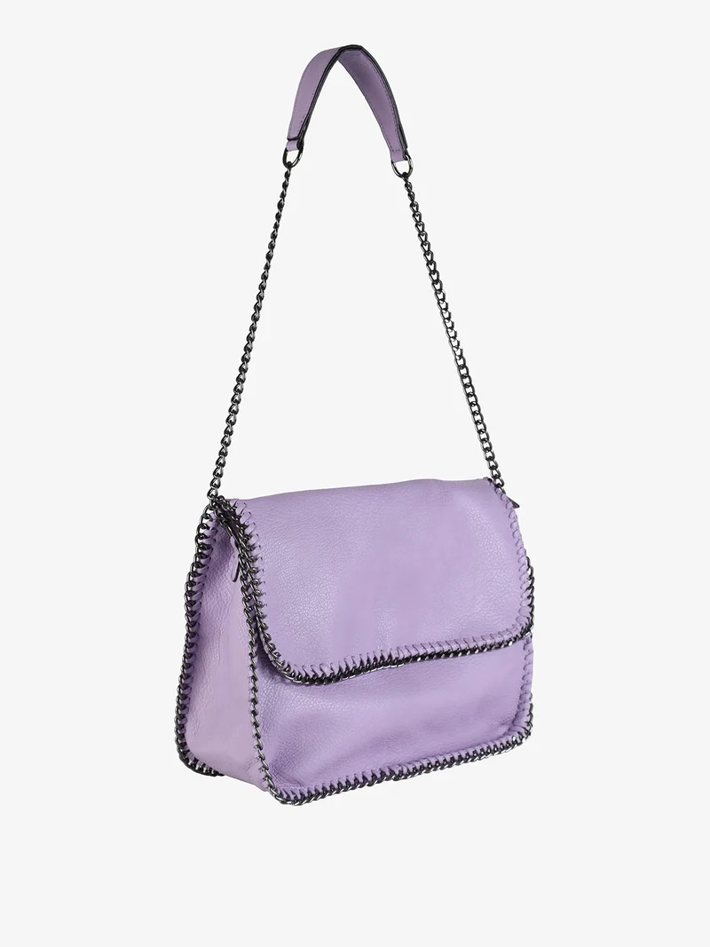 Borsa donna con manico a catena - lilla