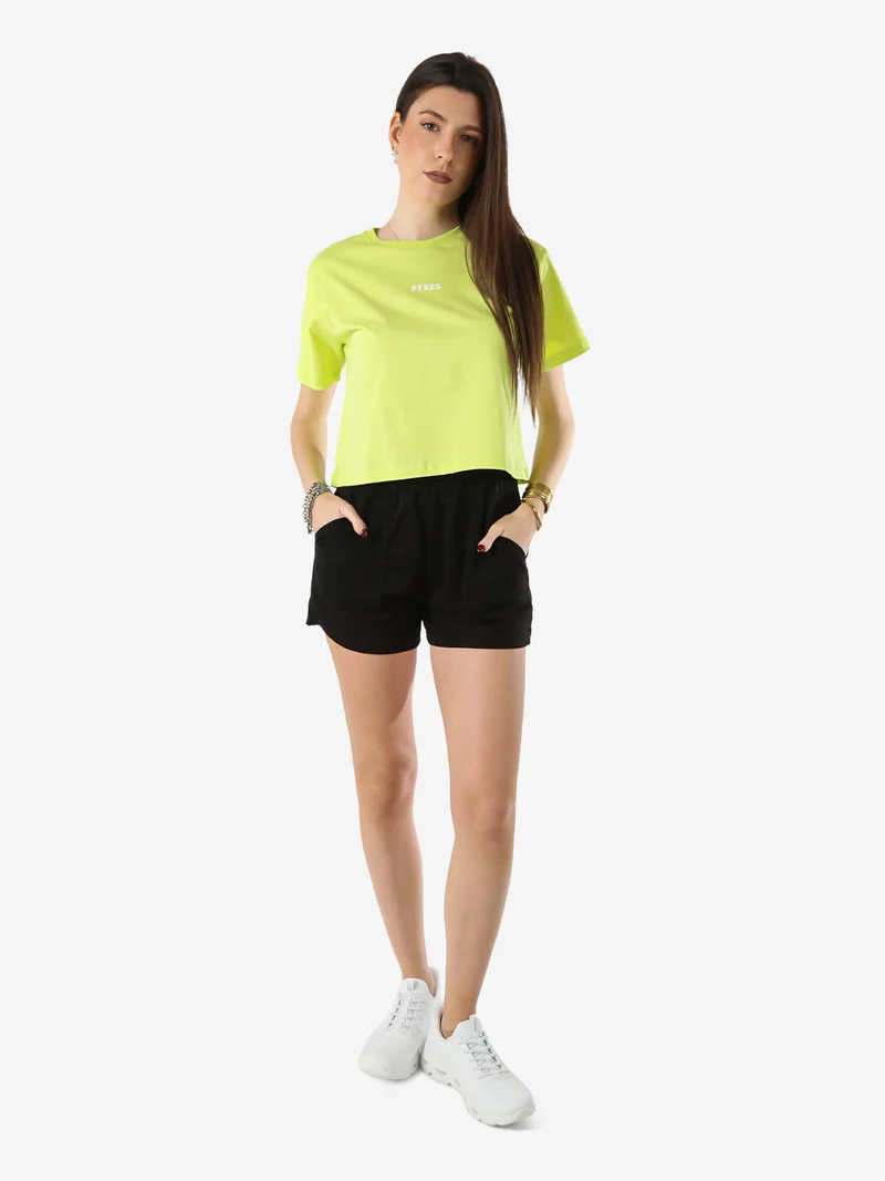Shorts donna con elastico in vita - nero