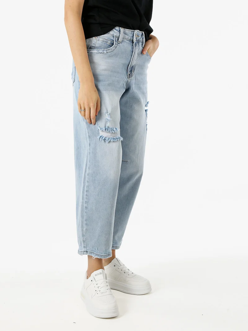 Jeans baggy da donna con strappi - jeans
