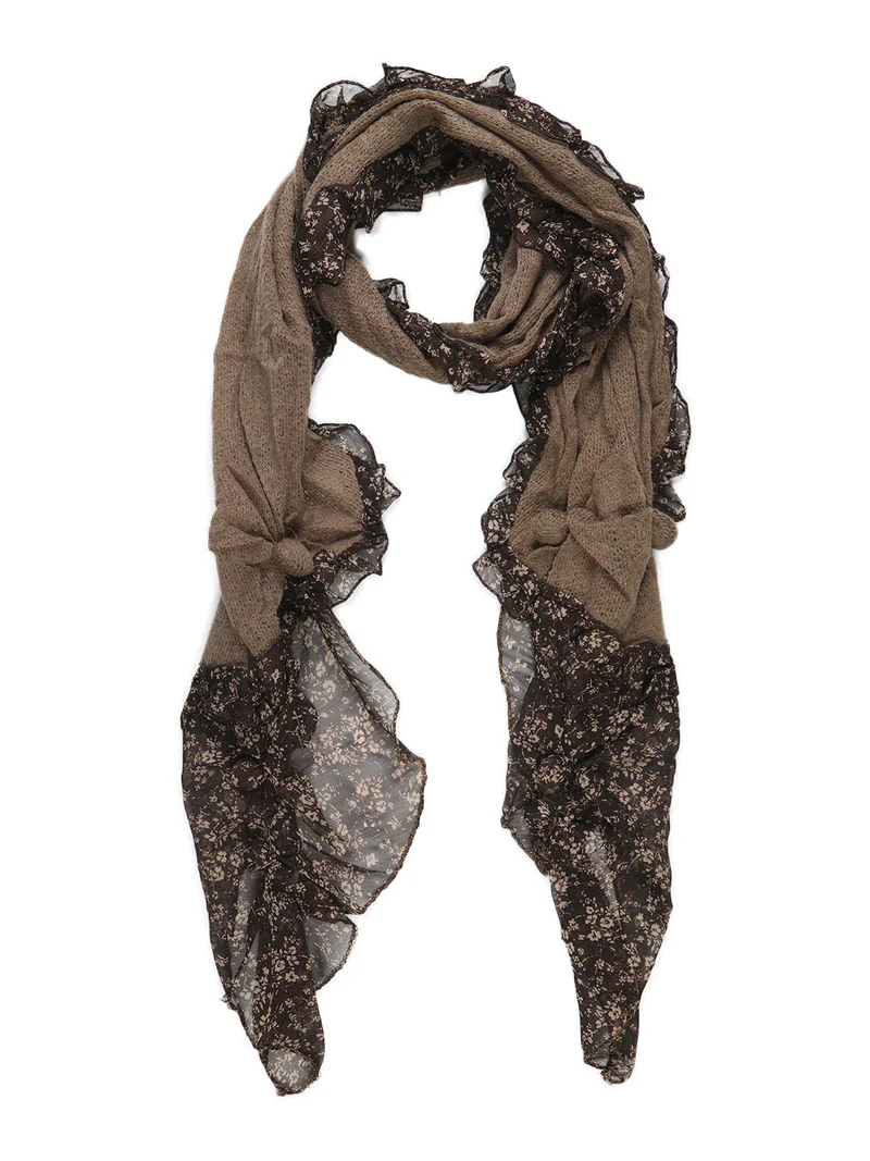 Sciarpa donna in misto lana - marrone