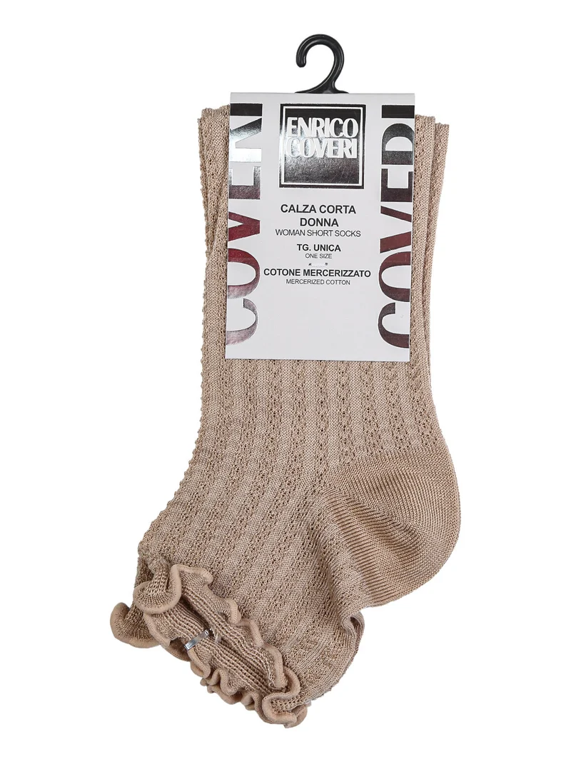 Calze corte da donna con bordo a volant - khaki