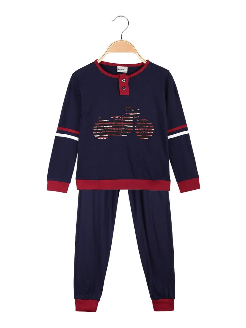 Pigiama lungo bambino in cotone - rosso