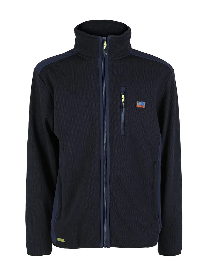 Giacca sportiva da uomo a collo alto con zip - blu scuro