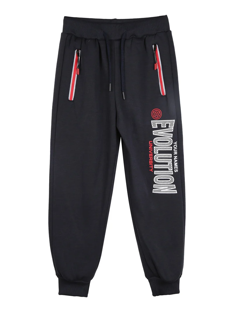 Pantaloni tuta da bambino con interno felpato - blu scuro