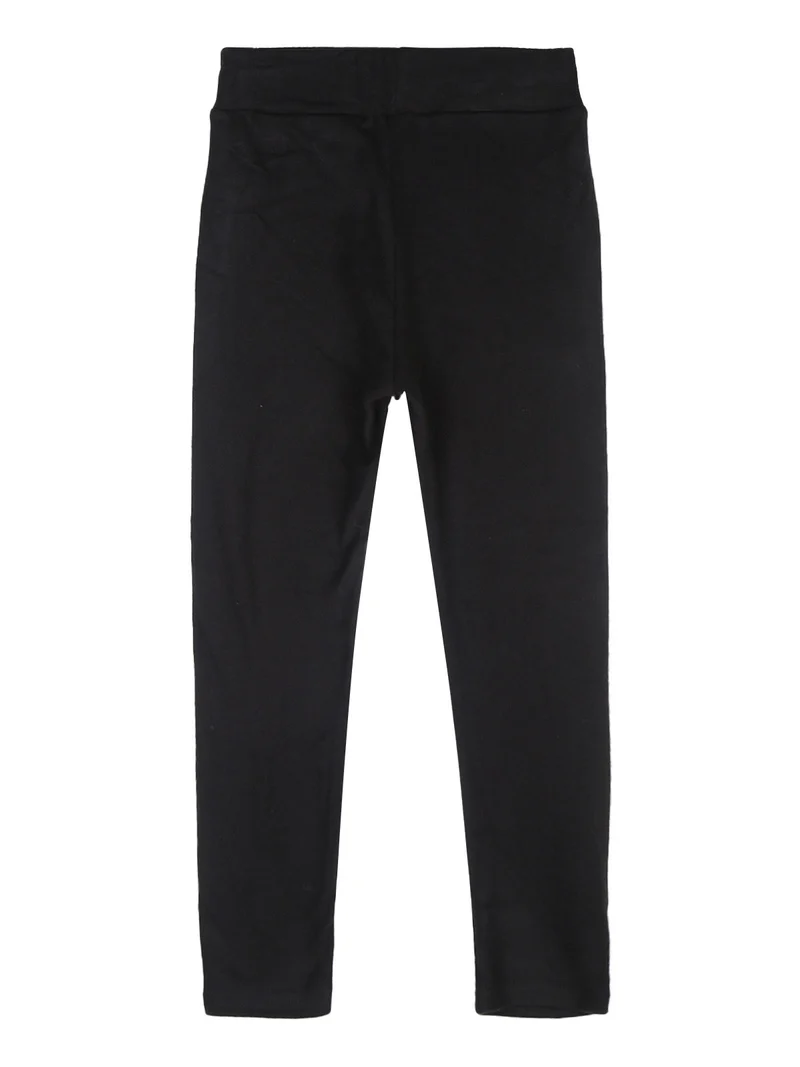 Leggings da bambina in tessuto caldo - nero