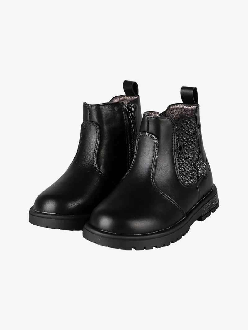 Stivaletti da bambina con zip - nero
