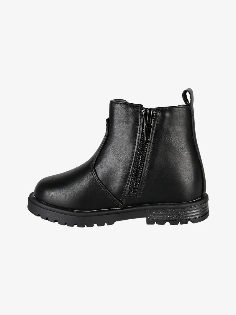 Stivaletti da bambina con zip - nero