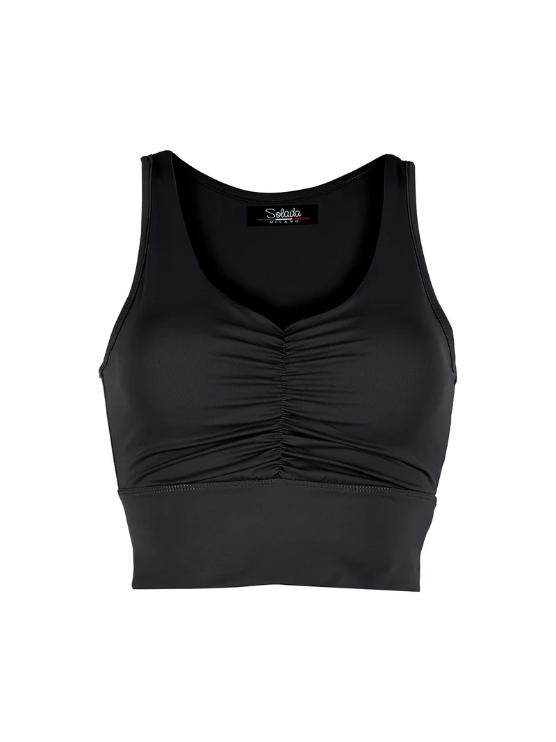 Top donna con coppe imbottite - nero