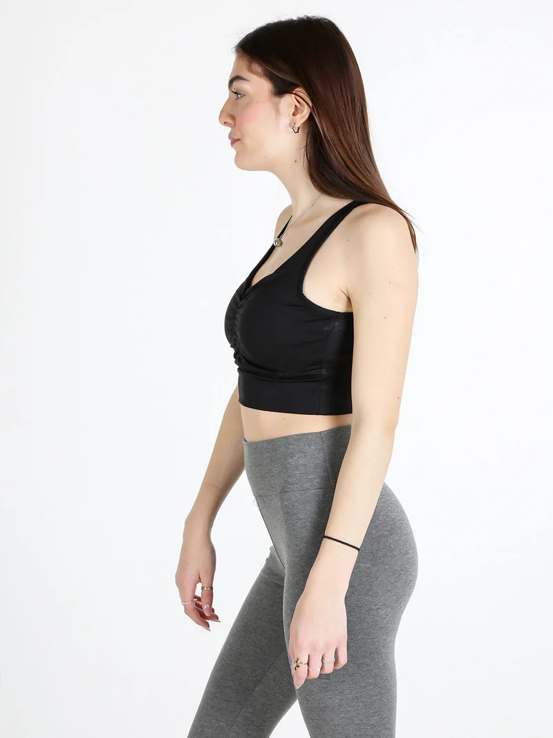 Top donna con coppe imbottite - nero