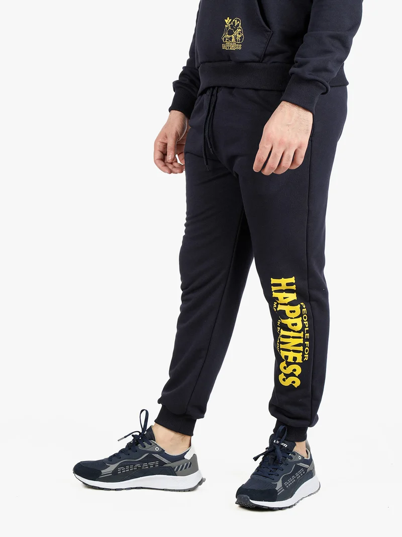 Pantaloni tuta da uomo in cotone - blu scuro