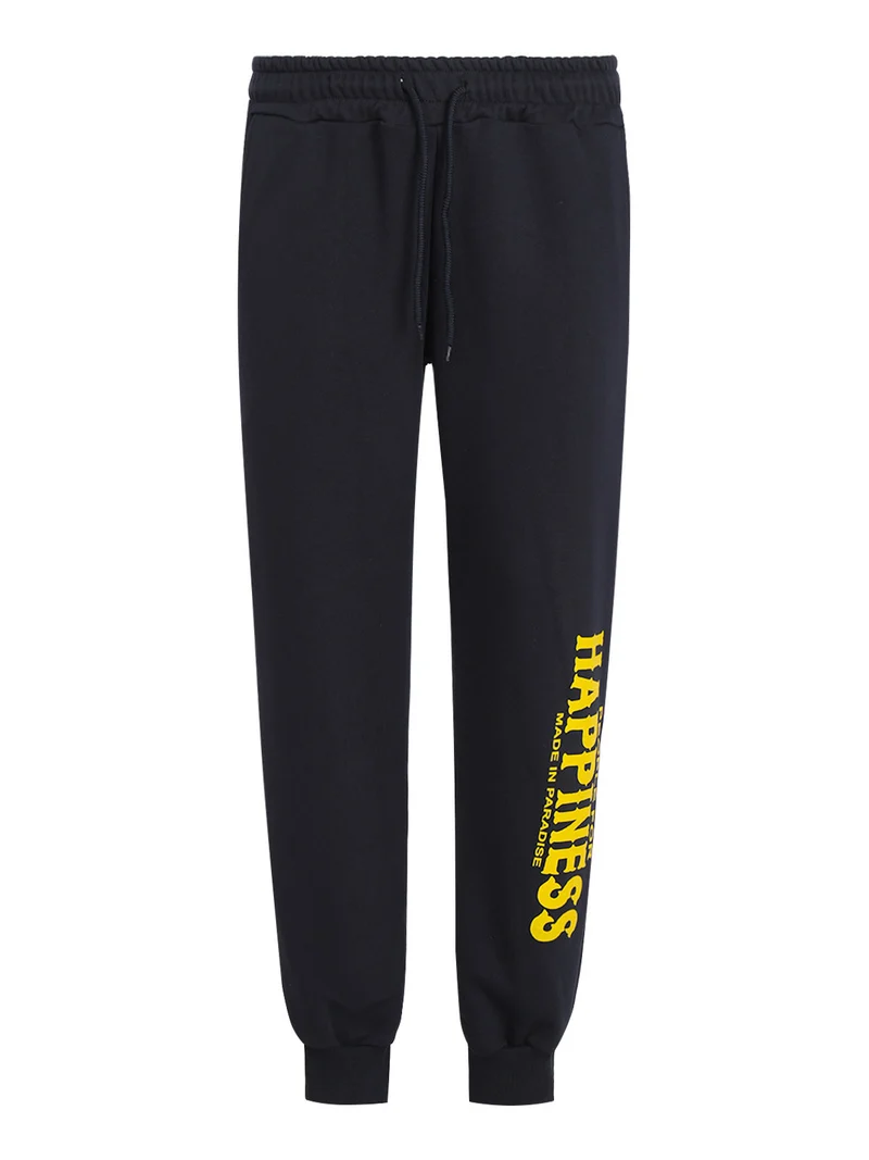 Pantaloni tuta da uomo in cotone - blu scuro