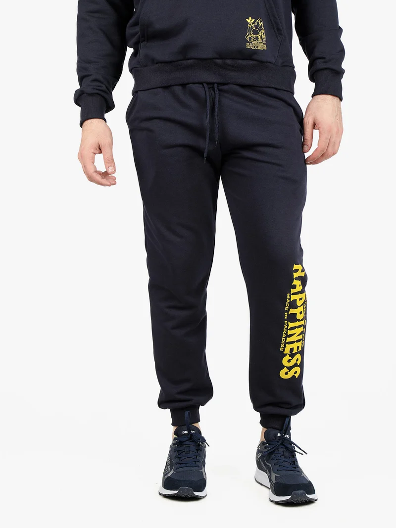 Pantaloni tuta da uomo in cotone - blu scuro