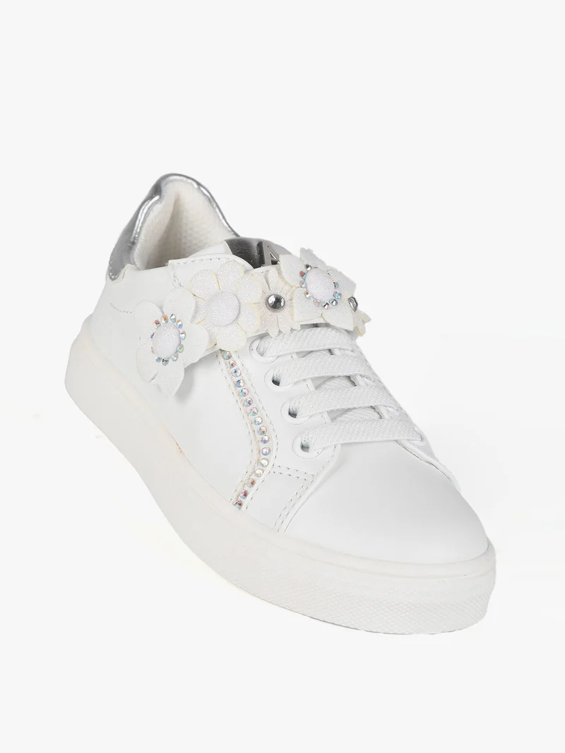 Sneakers basse da bambina - bianco