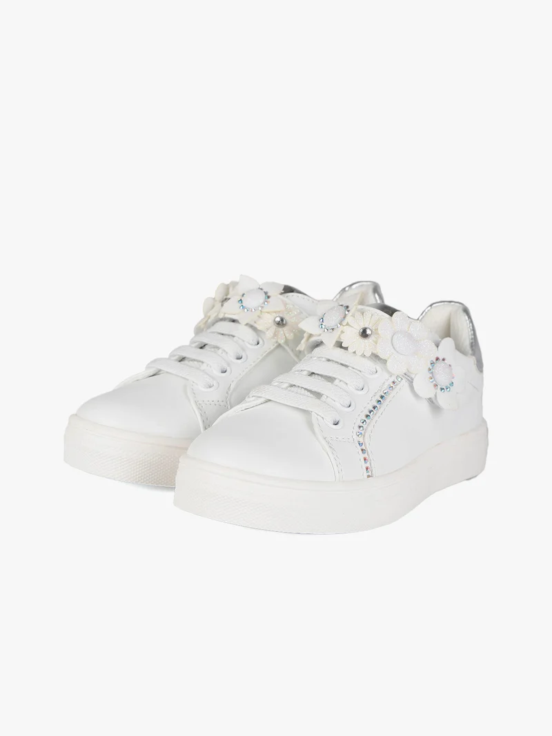 Sneakers basse da bambina - bianco