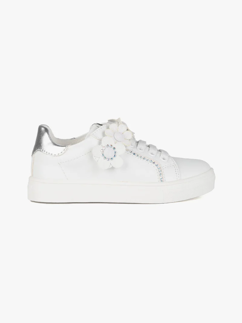 Sneakers basse da bambina - bianco