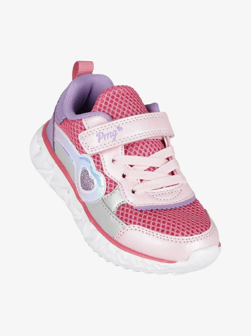 Sneakers da bambina con luci - fucsia