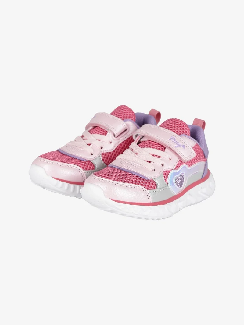 Sneakers da bambina con luci - fucsia